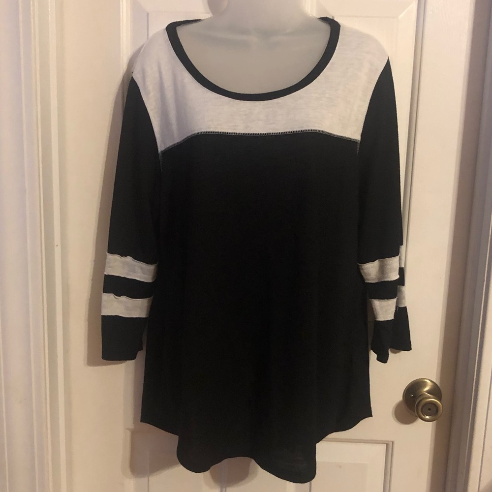 White and black shirt